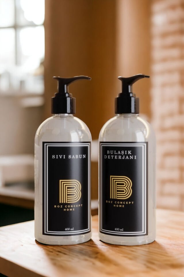Metal Standlı Sıvı Sabunluk Ve bulaşık deterjanlık Plastik 400 ml Banyo Seti