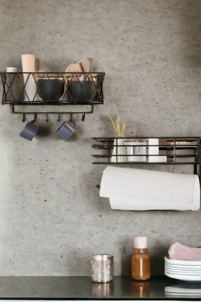 Mutfak Rafı Lüks Baharatlık Kağıt Havlu Mutfak Sepet Raf Dekoratif Baharatlık Düzenleyici Sepet